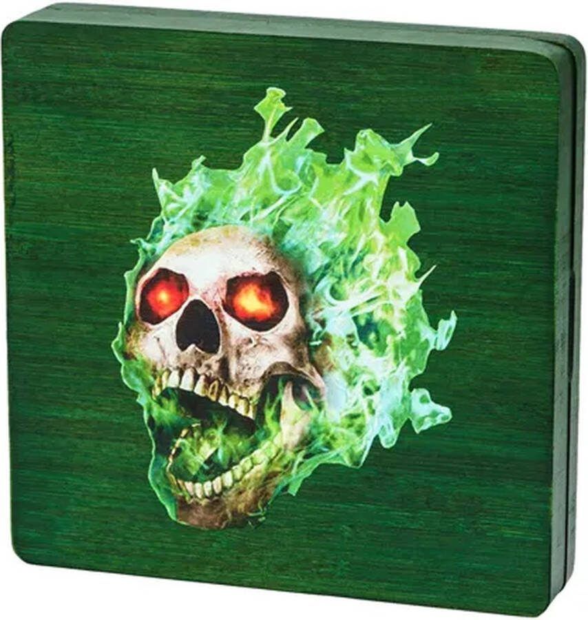 Genvi Games Genvi Houten Dobbelbak Bamboo Square Imitation Wood Dicetray Groen