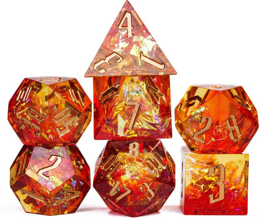 Genvi Rood Yellow Candy Glitter Paper Dice