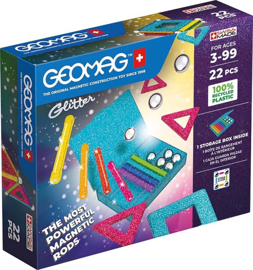 Geomag Glitter Panelen Set Recycled 22-delig