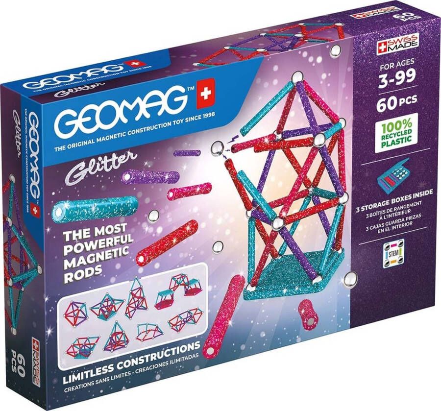 Geomag Glitter Set Recycled 60-delig