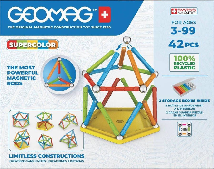 Geomag Super Color Recycled 42-delig multicolor