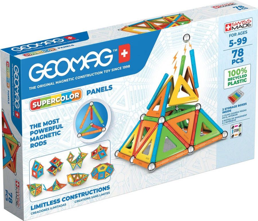 Geomag bouwpakket Super Color Recycled 78-delig