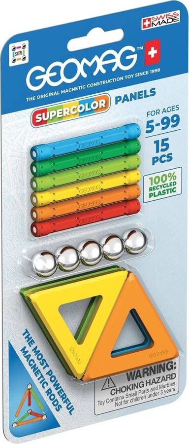Geomag Supercolor Panels Recycled Blister 15-delig