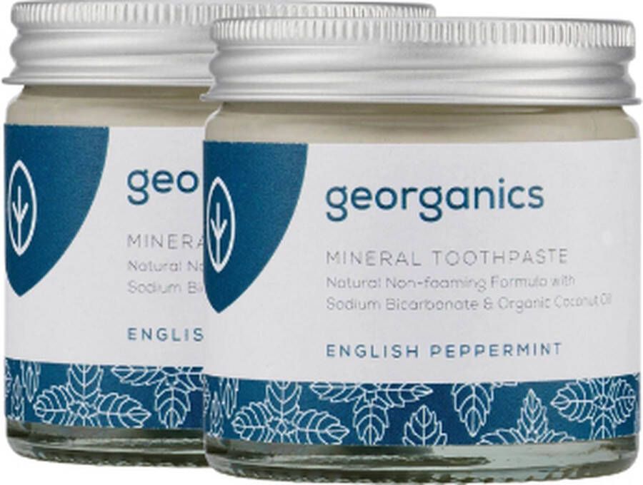 Georganics Minerale Tandpasta – Pepermunt 2 stuks Whitening Vegan COSMOS Natural