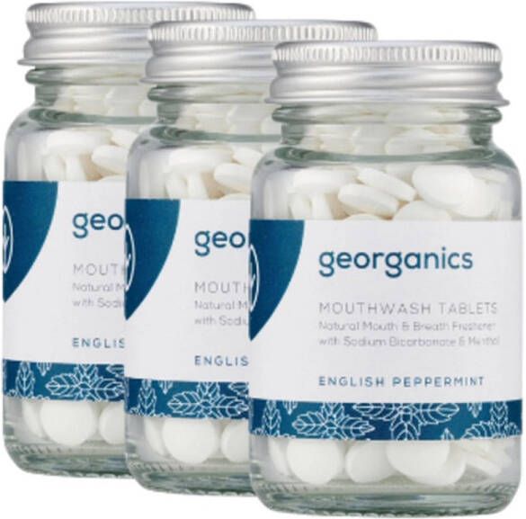 Georganics Mondwater tabletten – Pepermunt 3 stuks