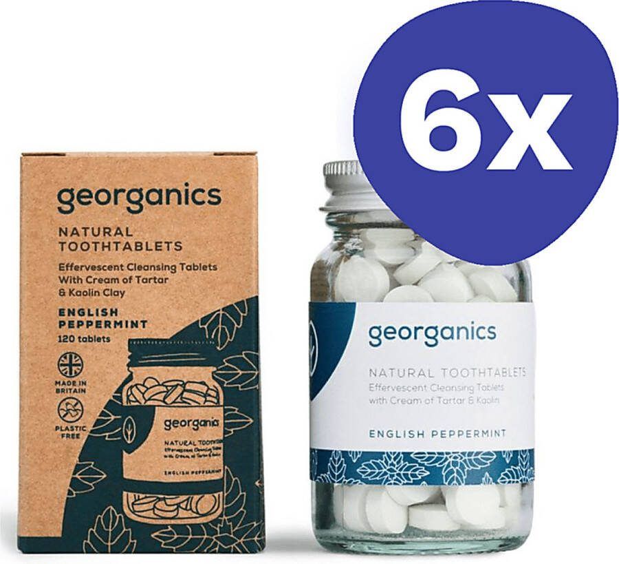 Georganics Tandpasta Tabletten Engelse Pepermunt (6x 120 stuks)
