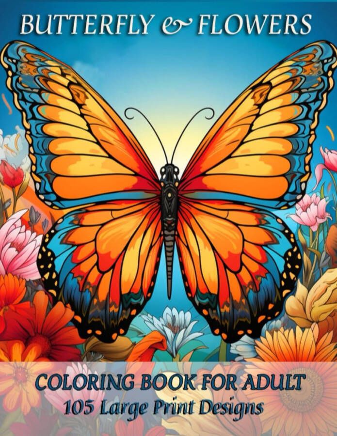 George Patters Butterfly and Flowers Coloring Book Kleurboek voor volwassenen
