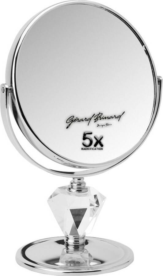 Gerard Brinard Gérard Brinard metalen spiegel diamant make up spiegel 5x vergroting Ø15cm