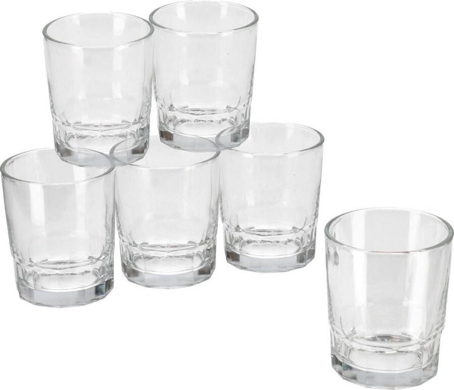 Gerim 24x Stuks waterglazen drinkglazen transparant 256 ml Glazen Drinkglas waterglas tumblerglas