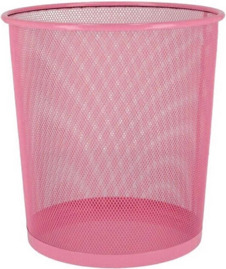 Shoppartners Kantoor Prullenbak papiermand 12 Liter Roze Papier Afvalbakken