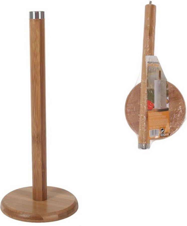 Gerimport Keukenrollen houder bamboe hout 32 cm Keukenrolhouders