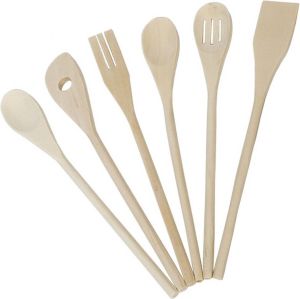 GeBoWeb Gerimport Bamboe Keukengerei set 6 delig 30cm Keukengerei Koken Bakken Keuken Duurzaam Milieuvriendelijk