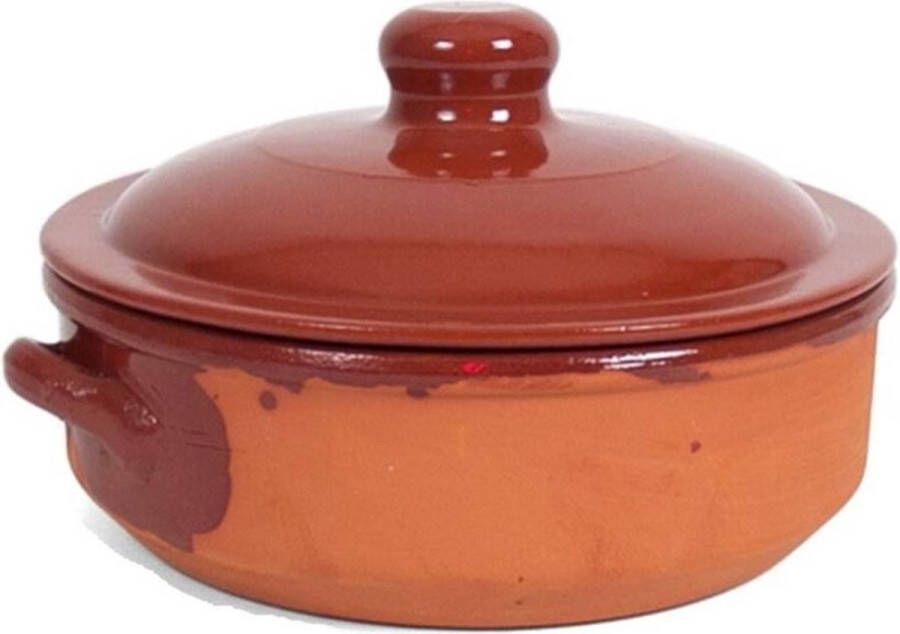 Gerimport Stenen ovenschaal braadpan met deksel Salamanca 24 cm 4 liter Braadpannen
