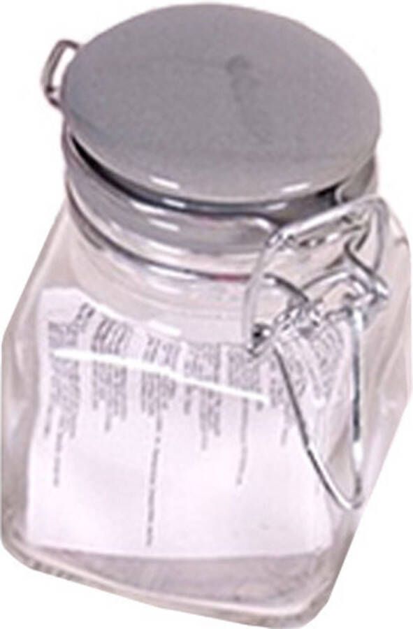 Gerimport 1x Grijze weckpotjes bewaarpotjes 90 ml met rubberen ring klepdeksel en beugelsluiting Weckpotten kruidenierspotjes