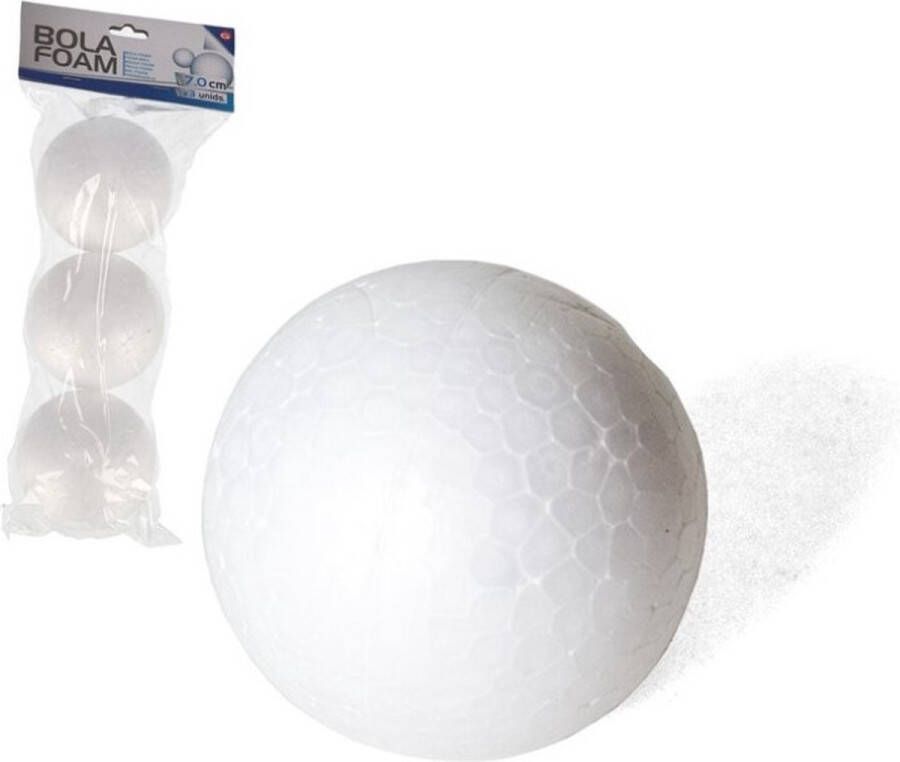 Gerimport 3x Stuks piepschuim hobby DIY ballen bollen 7 cm Kerstballen maken knutselmateriaal