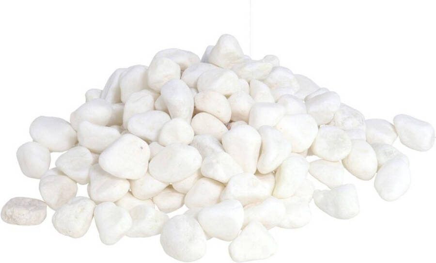Gerimport 3x zakjes met witte kiezelsteentjes van 400 gram Decoratie steentjes voor o.a aquarium of bloempot