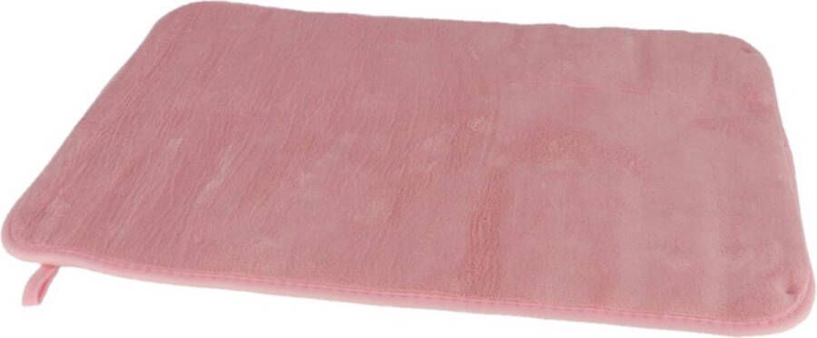 Gerim Sneldrogende badmat met anit slip roze 40 x 60 cm rechthoekig Matten voor de badkamer