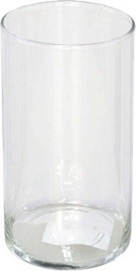 Gerimport Bloemenvaas cilinder helder glas D10 x H25 cm vazen siervaas
