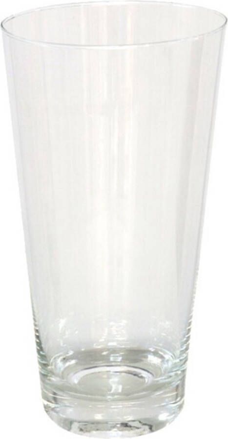 Gerimport Bloemenvaas conisch helder glas D12 x H19 cm vazen siervaas