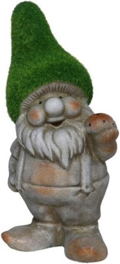 Gerimport tuinkabouter beeldje Dwarf Barry Polystone grasgroene muts 28 cm