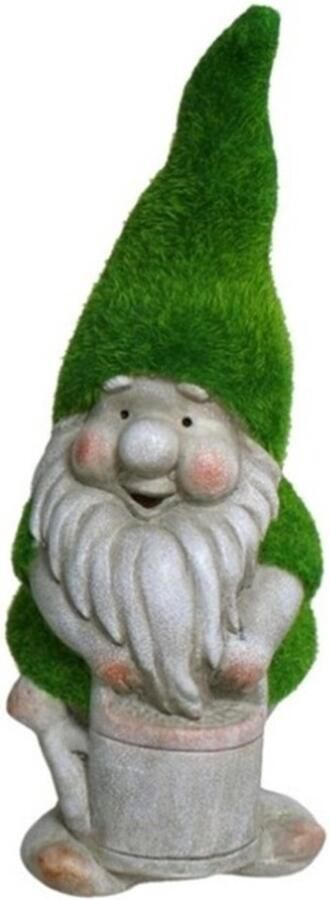 Gerimport tuinkabouter beeldje Dwarf Sammy Polystone grasgroene muts 32 cm