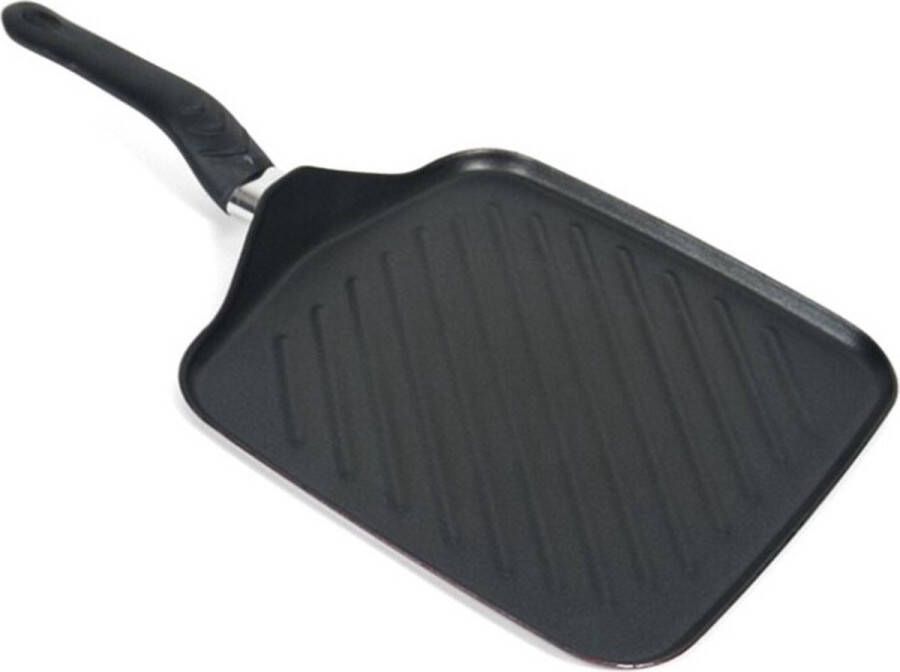 Shoppartners Aluminium grillpan vierkant met anti-aanbak laag 27 50 cm Grilpannen