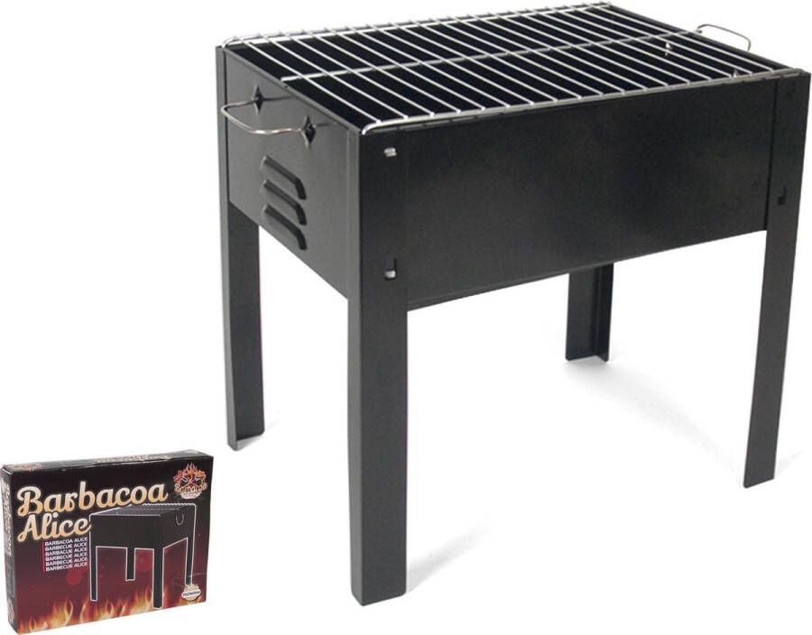 Gerimport Houtskoolbarbecue model Alice 35x24x35 Compacte BBQ Zwart