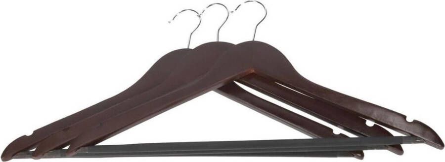 Gerimport kledinghanger antislip 44 x 23 cm hout zwart 3 stuks