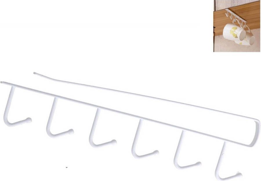 Youhomy accessoires Multifunctionele hanger haakjes- Keukengerei Ophanghaken-Houders Rekken voor keuken ophangrek Badkamerplanken Kledingkast hanger Keukenkast hanger Sleutel hanger- Stropdashanger- Riemhanger- WIT