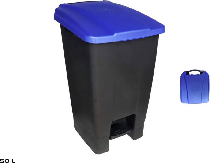 Gerimport Pedaalemmer Prullenbak Afvalbak 50 liter – Blauw