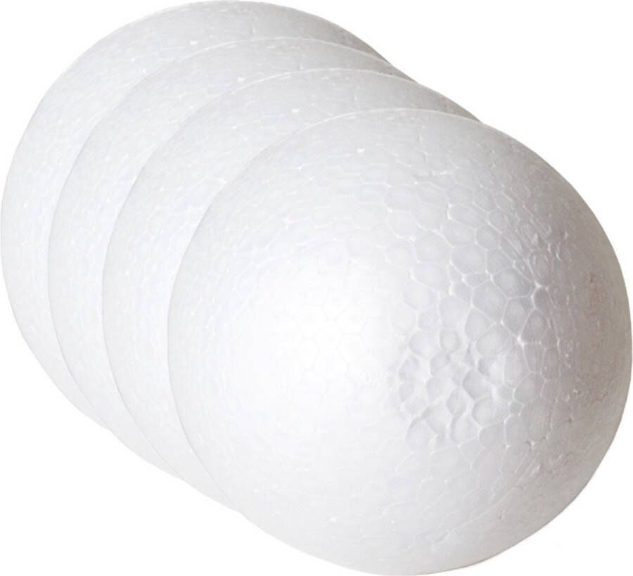 Gerimport Piepschuim ballen bollen- 4x D15 cm wit DIY hobby decoratie bal