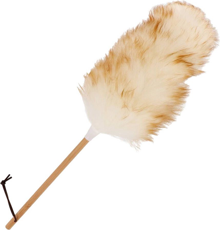 Gerimport Plumeau duster Nature hout bruin wit 51 cm plumeaus