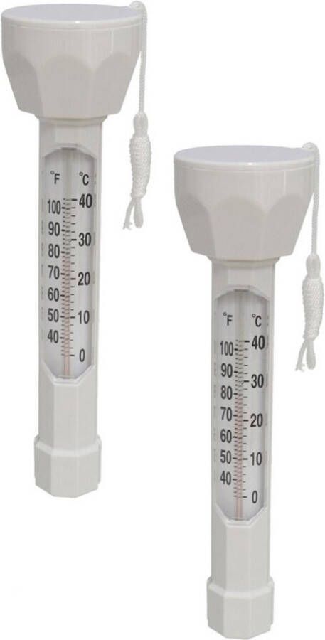 Gerimport Set van 2x stuks drijvende zwembad water thermometers Zwembaden watertemperatuur meters