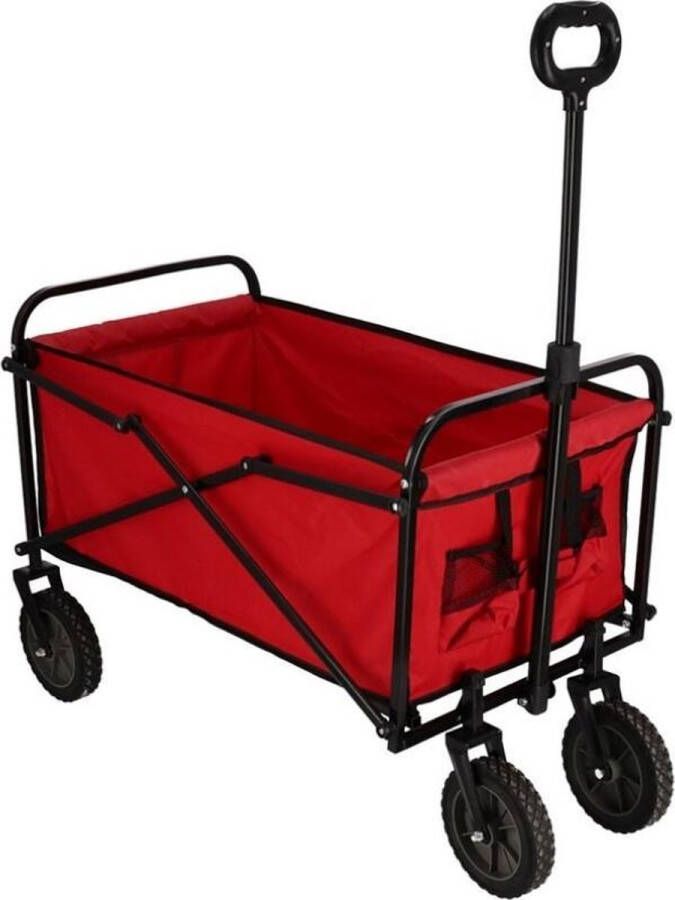 Gerimport Trolley 82 X 52 Cm Polyester staal Rood zwart