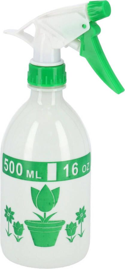 Gerimport Waterverstuivers spuitflessen 500 ml transparant groen Plantenspuiten schoonmaakspuiten