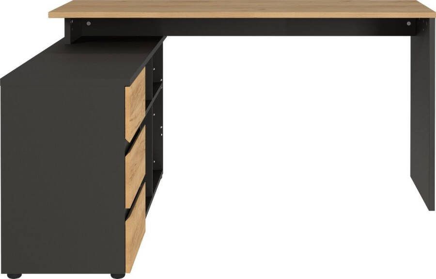 GERMANIA Hoekbureau GW-Lissabon hoekbureau met geïntegreerd dressoir rechts of links te monteren