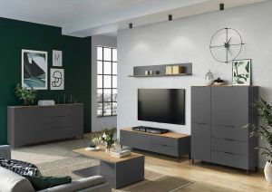 Germania California 164 cm TV meubel Grafiet Eiken