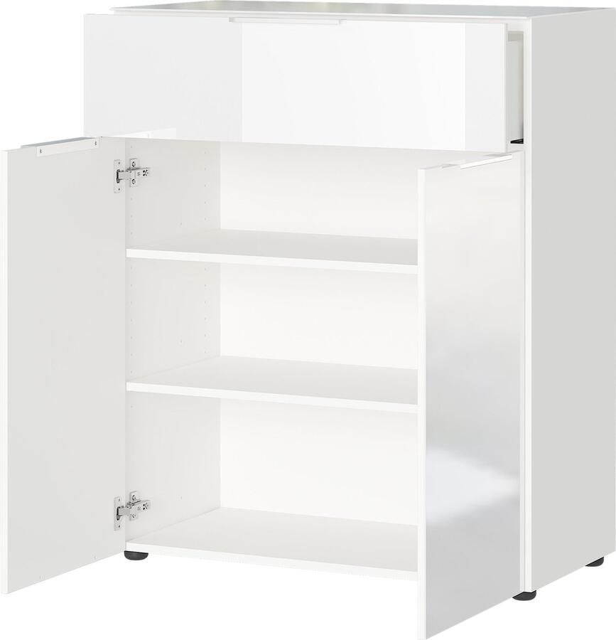 GERMANIA Kast met laden en deuren Oakland met glazen bladen Breedte 83 cm met lades in verschillende varianten