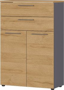Germania Lage archiefkast Osmond 80cm met 2 deuren & 2 open vakken eik grafiet