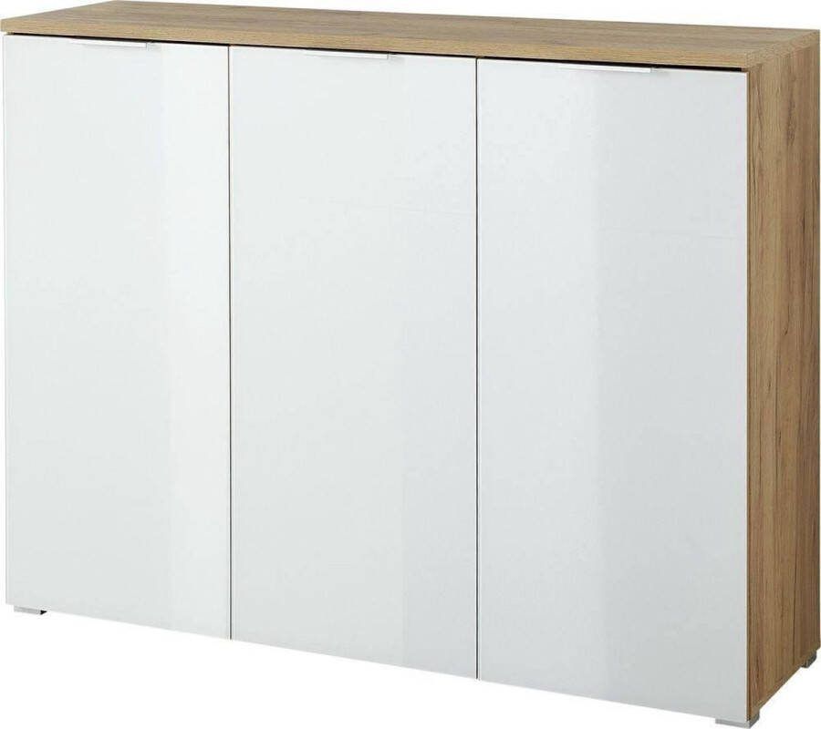 Germania Schoenenkast Tille 134cm met 3 deuren wit eik
