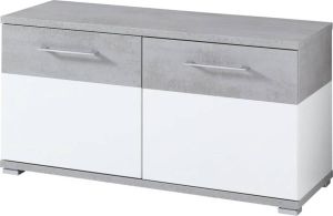 Germania Schoenenkast Topix 96x40x50 4 cm wit en betonkleurig