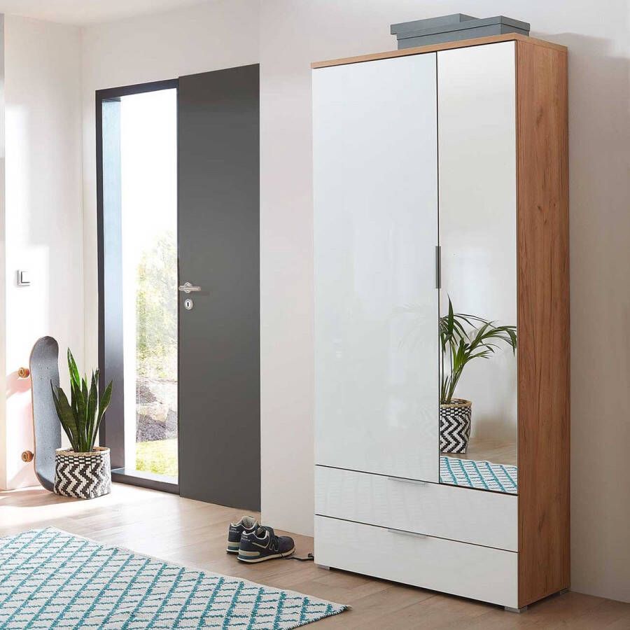 Germania Garderobekast Tille 84cm met 2 deuren & 2 lades wit eik