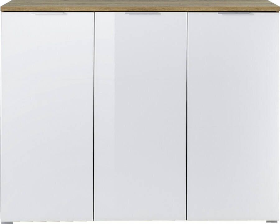 Germania Schoenenkast Tille 134cm met 3 deuren wit eik