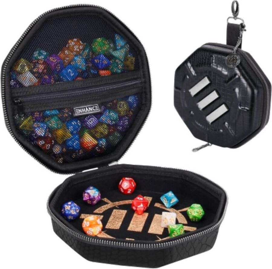 Geronimo Games Enhance Dice Tray & Case Collector's Edition (Black) Dobbelsteenkoffer en Speelbord in 1