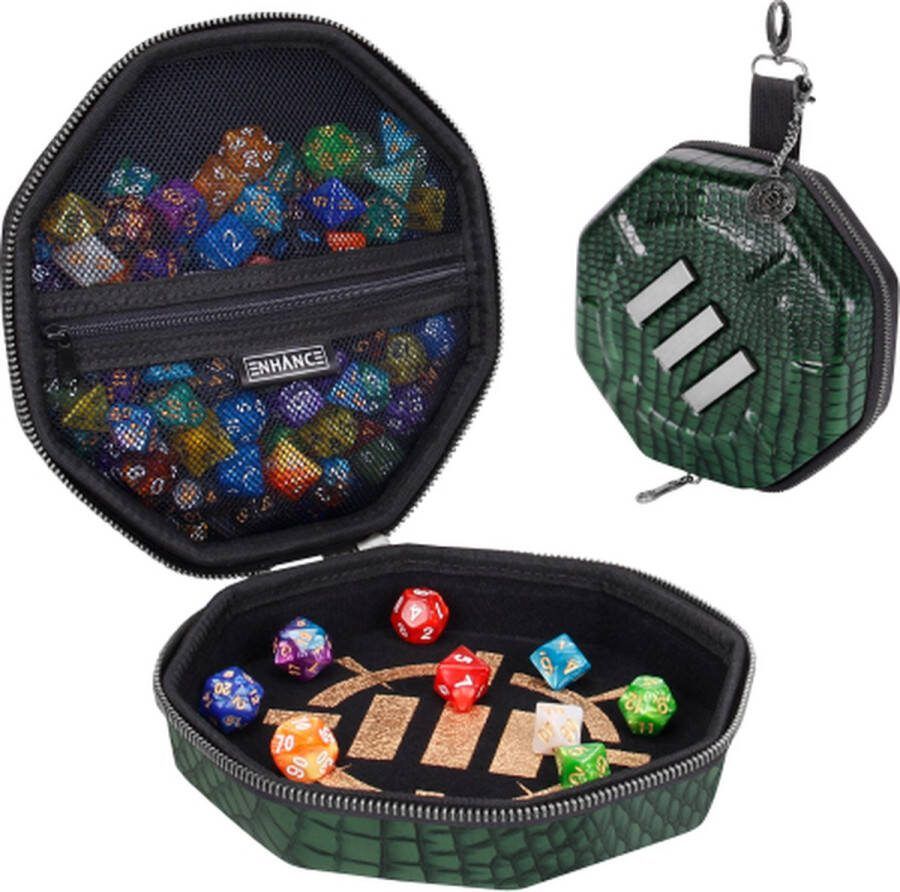 Geronimo Games Enhance Dice Tray & Case Collector's Edition (Green) Dobbelsteenkoffer en Speelbord in 1