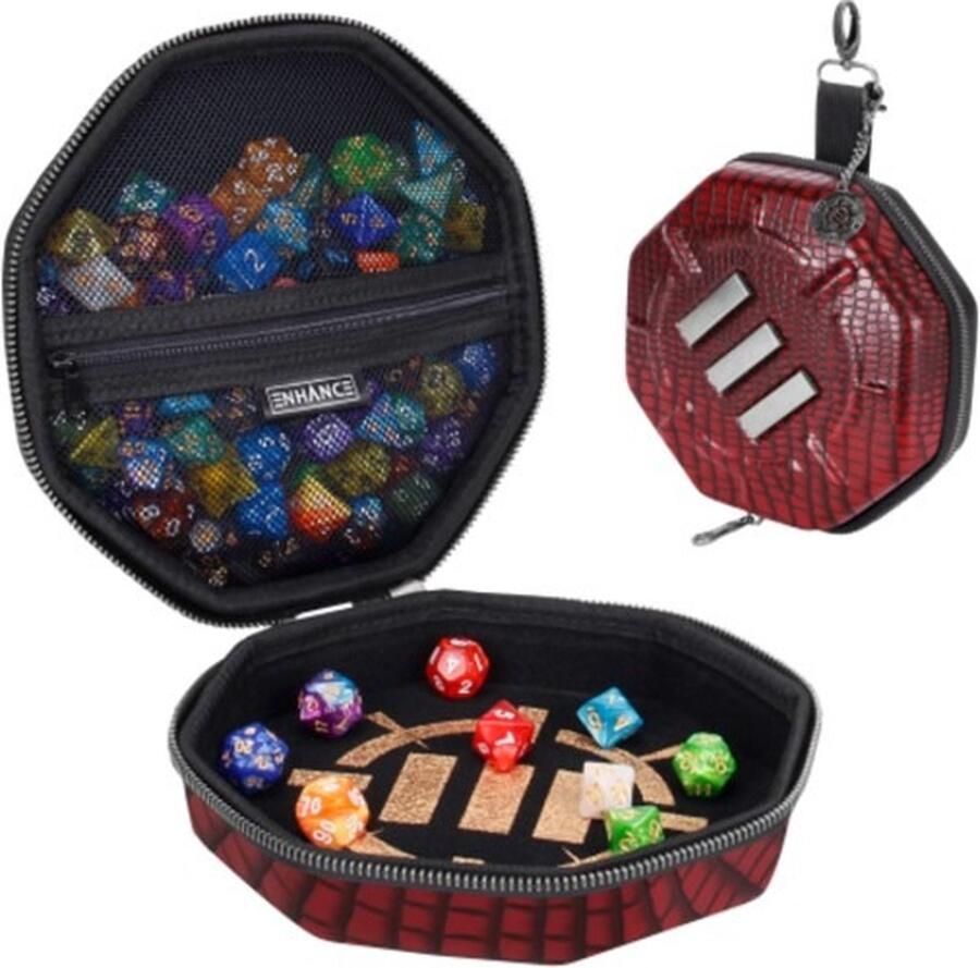 Geronimo Games Enhance Dice Tray & Case Collector's Edition (Red) Dobbelsteenkoffer en Speelbord in 1