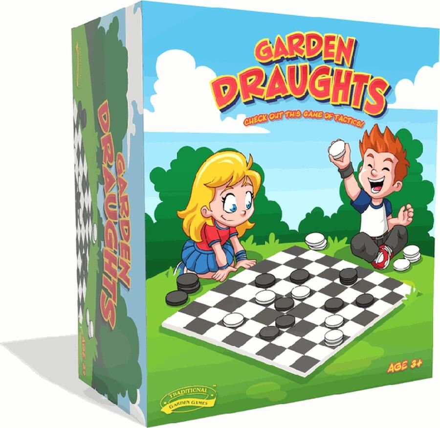 Geronimo Games Traditional Garden Games Garden Draughts Reuze Damspel Voor Binnen En Buiten Geschikt vanaf 3 Jaar
