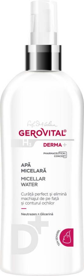 Gerovital Derma+ Micellair water Pharmaceutical concept gevoelige huid Geen alcohol kleurstoffen 150ml met pomp airless