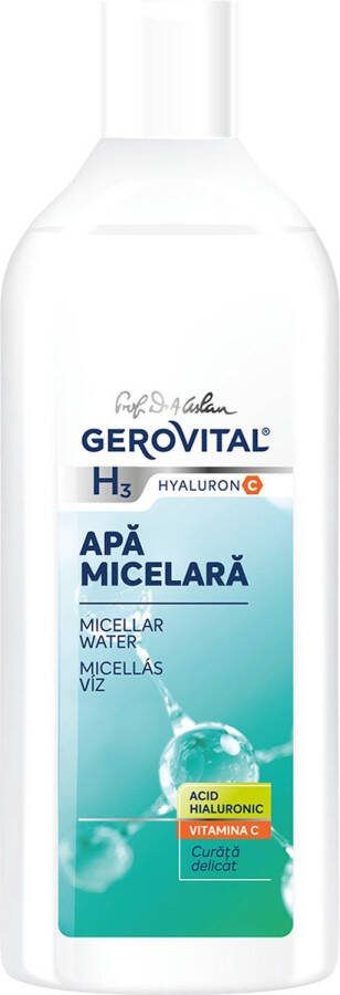 Gerovital Hyaluron C Micellair water Hyaluronzuur Vitamine C Gezichtsreiniger 400ml Make Up Remover voor intensieve reiniging van de huid en verwijdering van onzuiverheden voor hydratatie en reiniging Naspoelen is niet nodig!