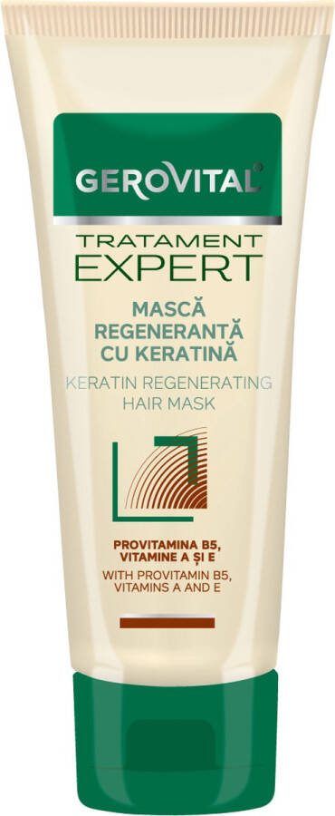 Gerovital Tratament Expert haar Regenererend haarmasker met keratine Hydrateert droog haar Biedt elasticiteit Provitamin B5 VITAMIN A en E 150ml